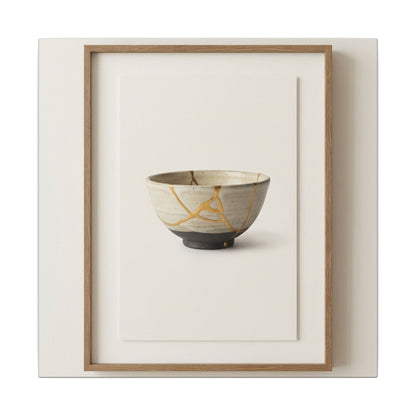 Kintsugi Charcoal Canvas Art