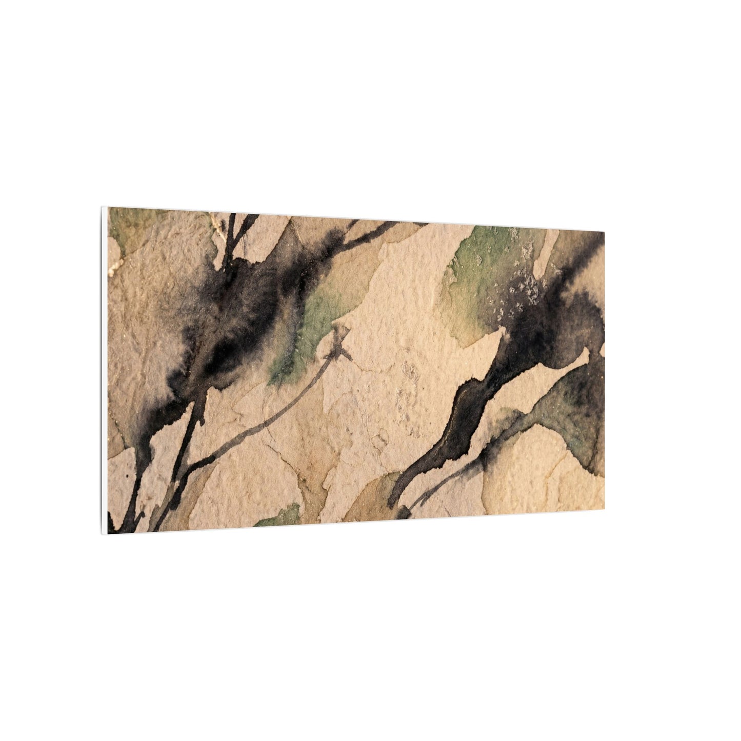 Japandi Shadow Play in Golden Hour | Watercolor Canvas Art