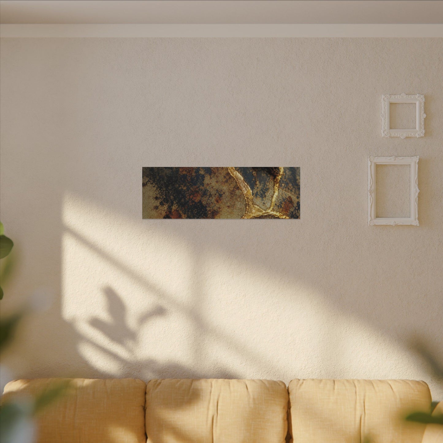 Datsuzoku Rust Patina Canvas Art - Kintsugi Crackle Gold
