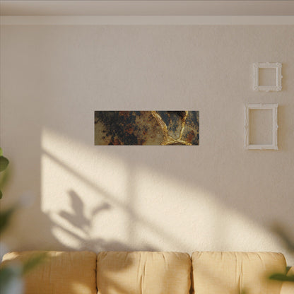 Datsuzoku Rust Patina Canvas Art - Kintsugi Crackle Gold