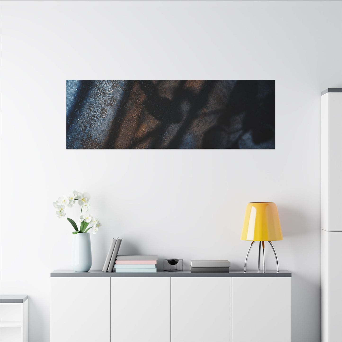 Moonlight Shadow Play Canvas Art - Dark Japandi Ma