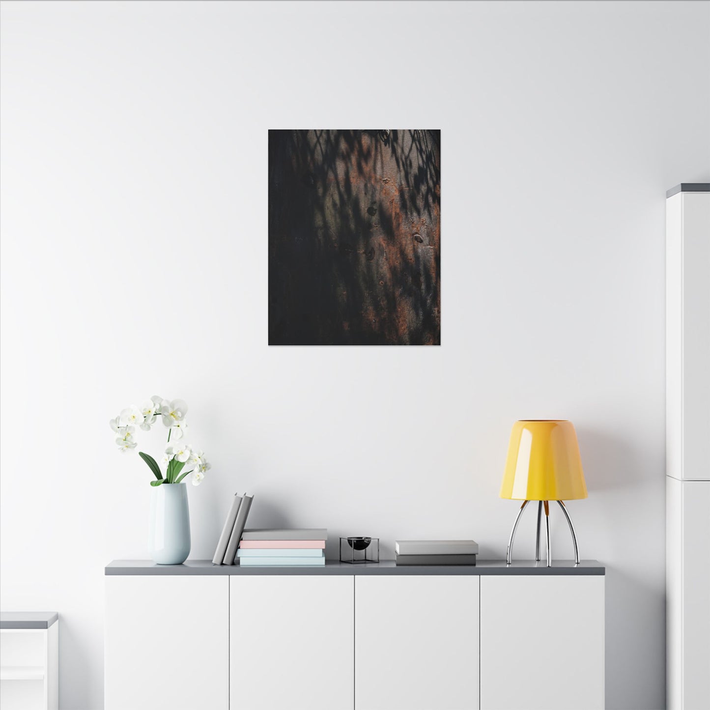 Rust Patina Shadow Zen Canvas Art | Luxurious Dark Japandi Art