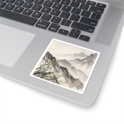 Mountain Mist Texture Sticker | Earthy Japandi Art