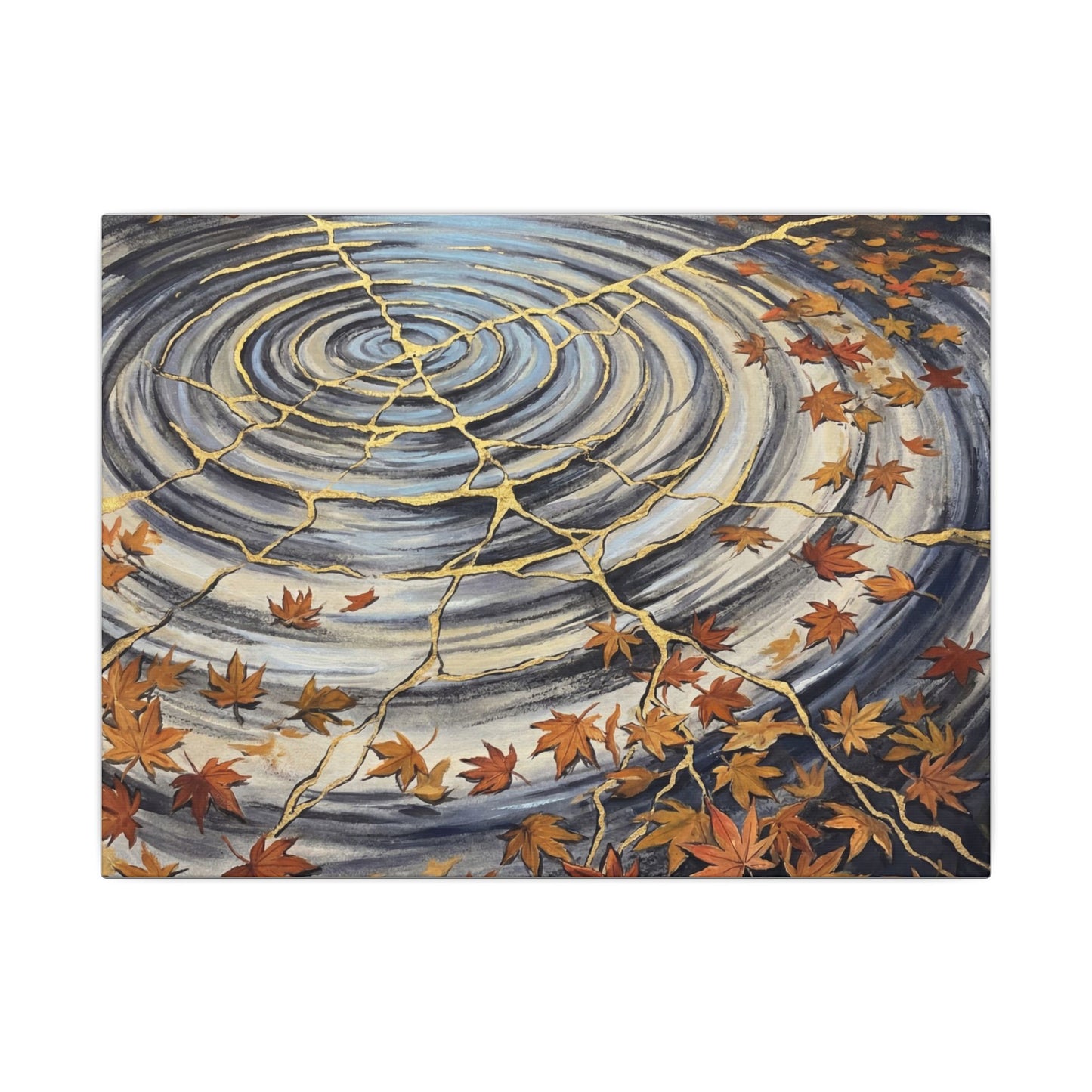 Moonlight Water Ripple Canvas Art - Kintsugi Fukinsei Art Print