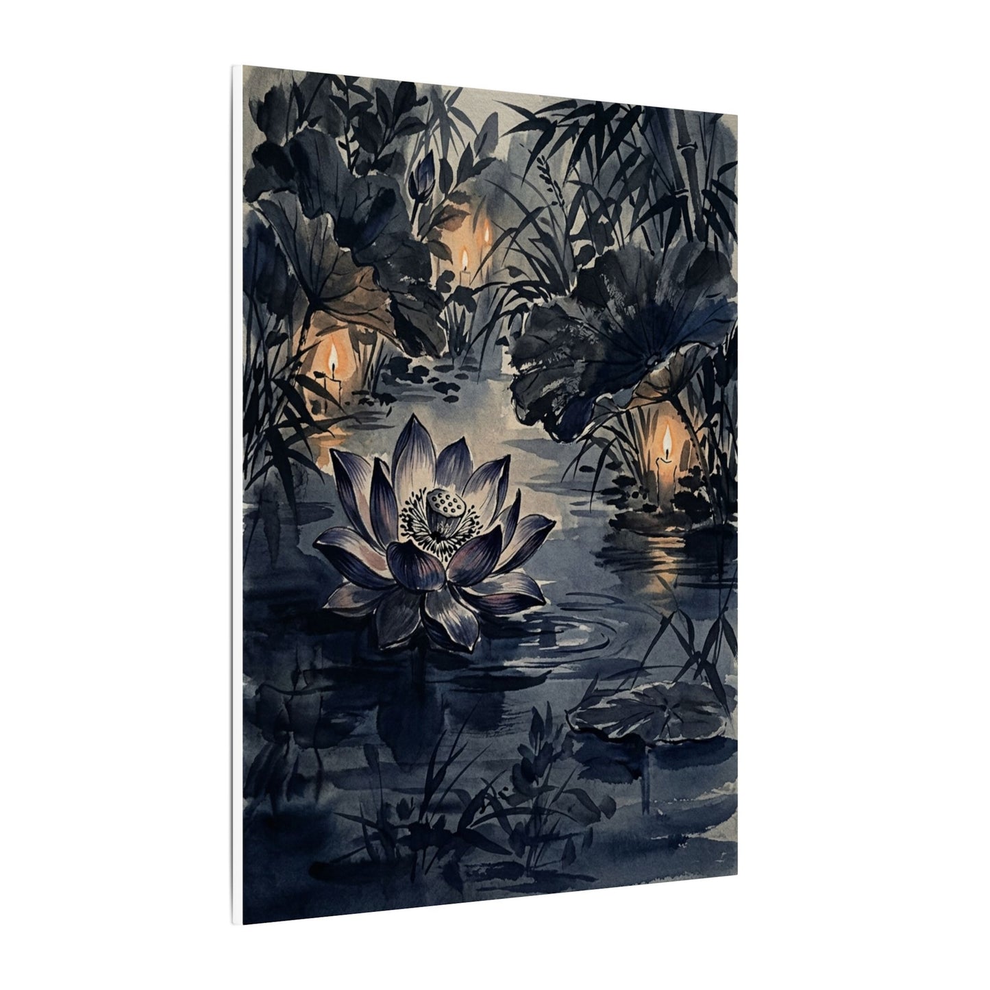 Fukinsei Lotus Flower Canvas Art - Zen Sumi E
