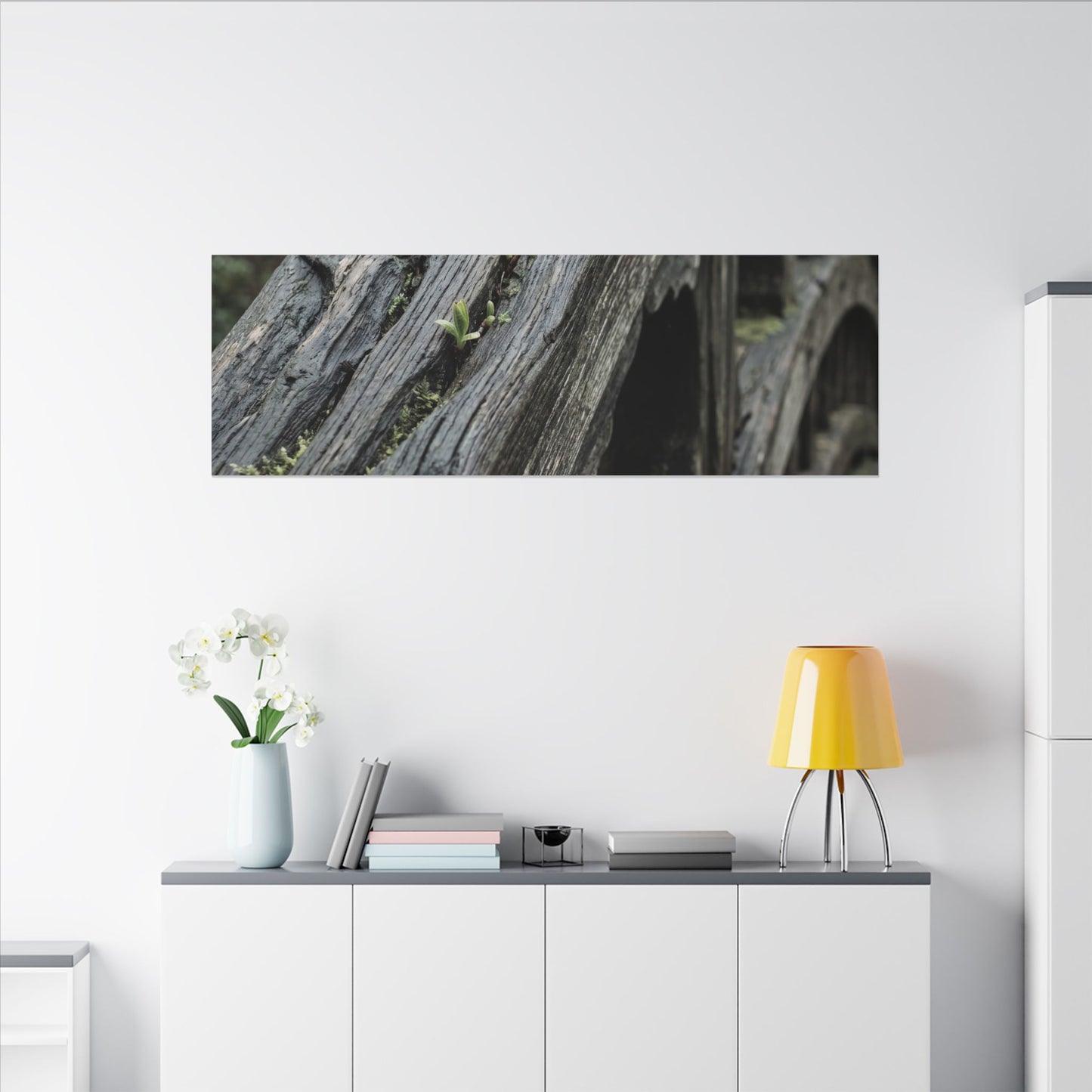 Overcast Wooden Bridge Canvas Art - Japandi Kanso