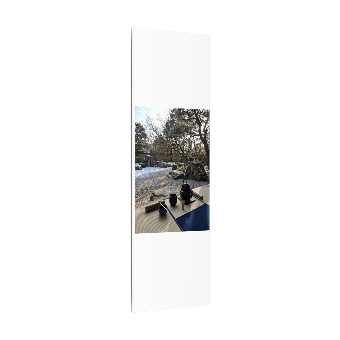 Winter Tea Ceremony Karesansui Canvas Art | Serene Decor