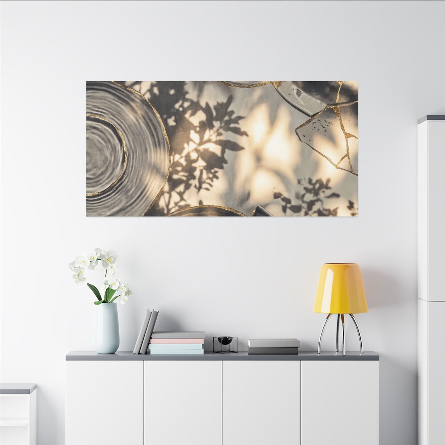 Healing Water Ripple Canvas Art - Gold Vein Kintsugi