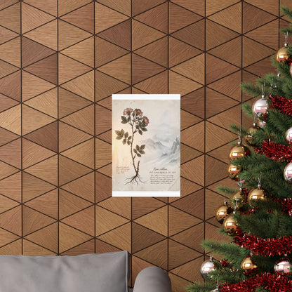Winter Mountain Mist Herbarium Wall Art Print | Rustic Decor