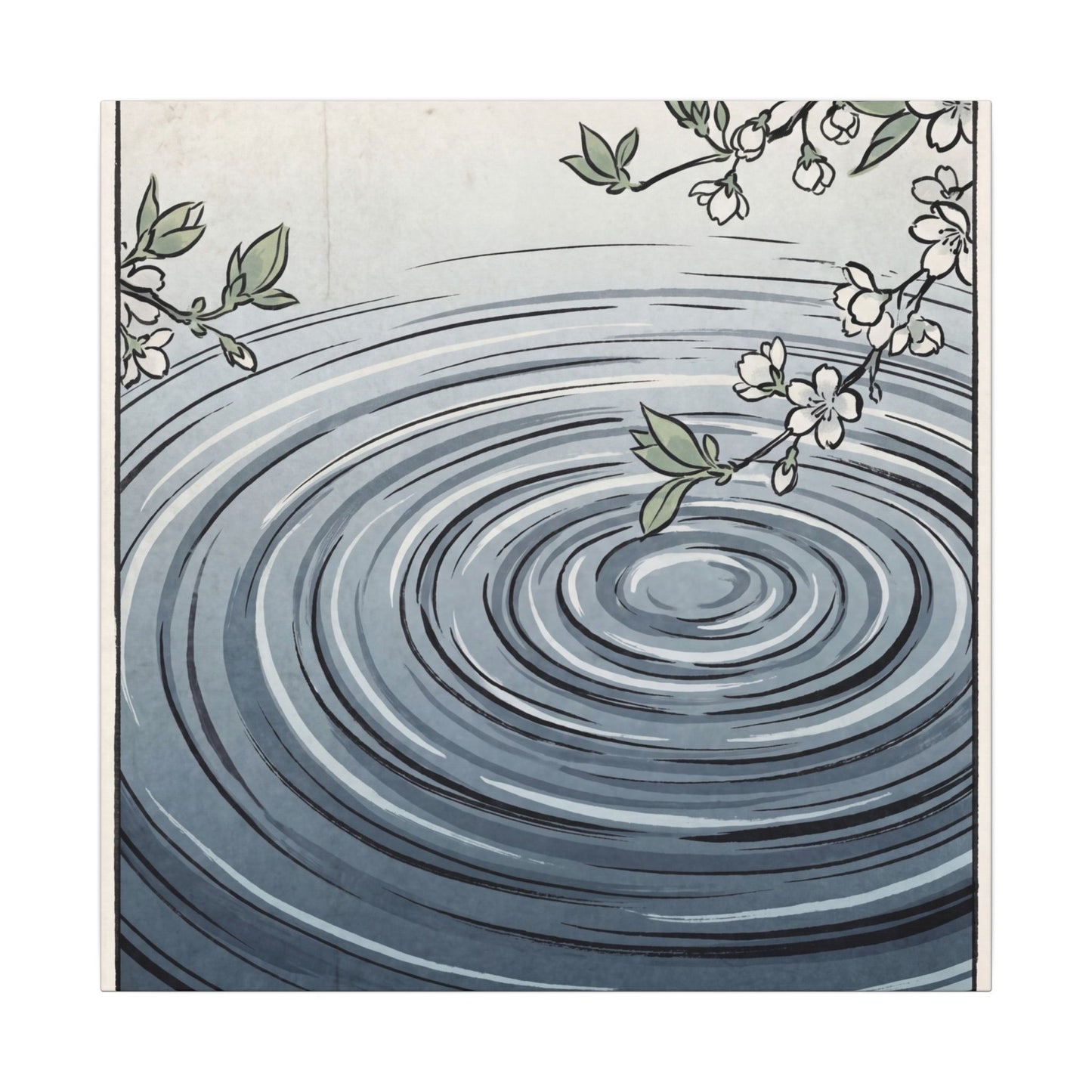 Calm Water Ripple Canvas Art - Ukiyo E Inspired Zen