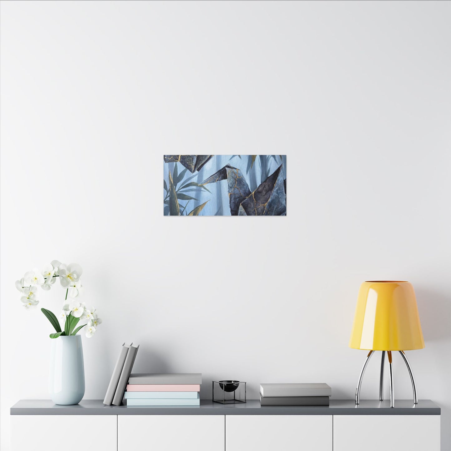 Paper Fold Canvas Art | Summer Kintsugi Crackle Gold Art