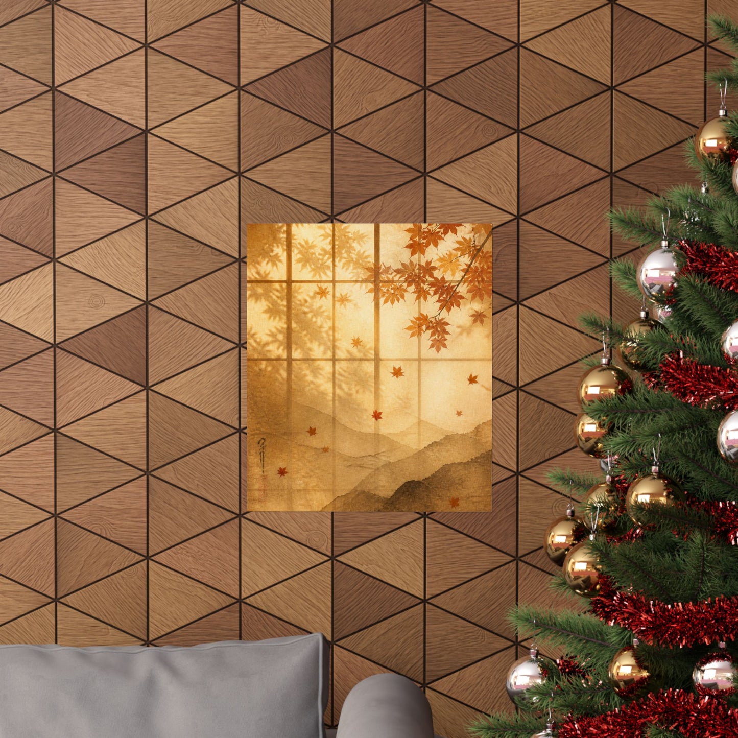 Shoji Screen Wall Art Print | Autumn Japandi Texture Art
