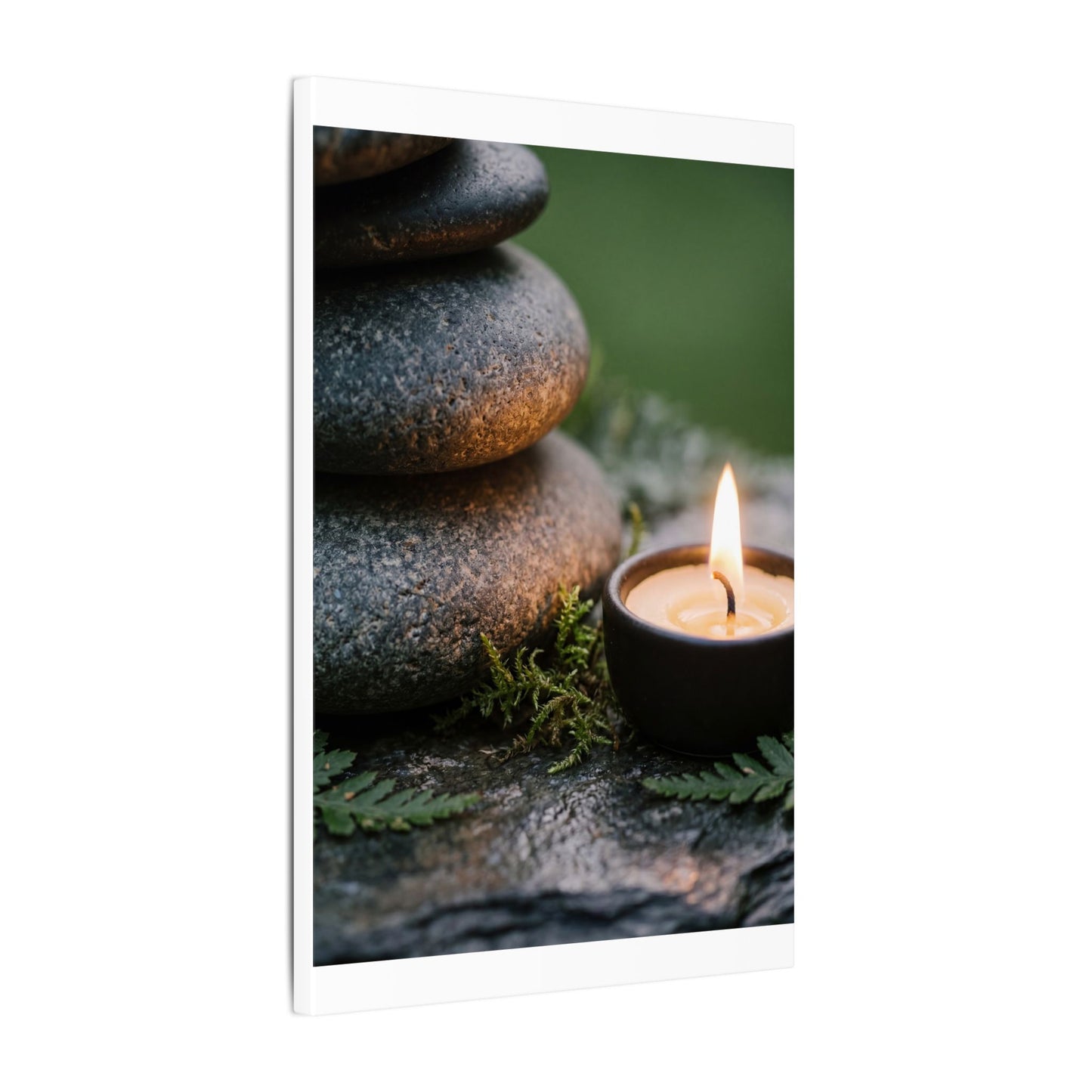 Warm River Stones Canvas Art - Japanese Pattern Japandi