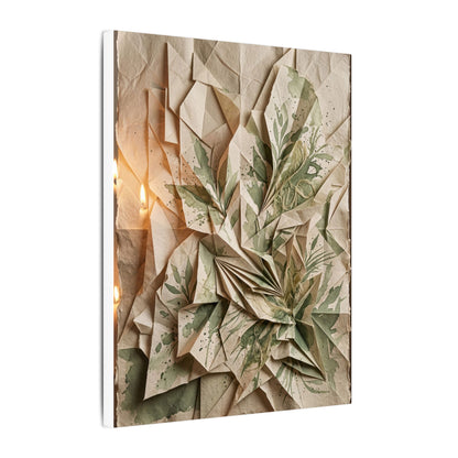Japandi Paper Fold in Candlelight | Texture Canvas Art
