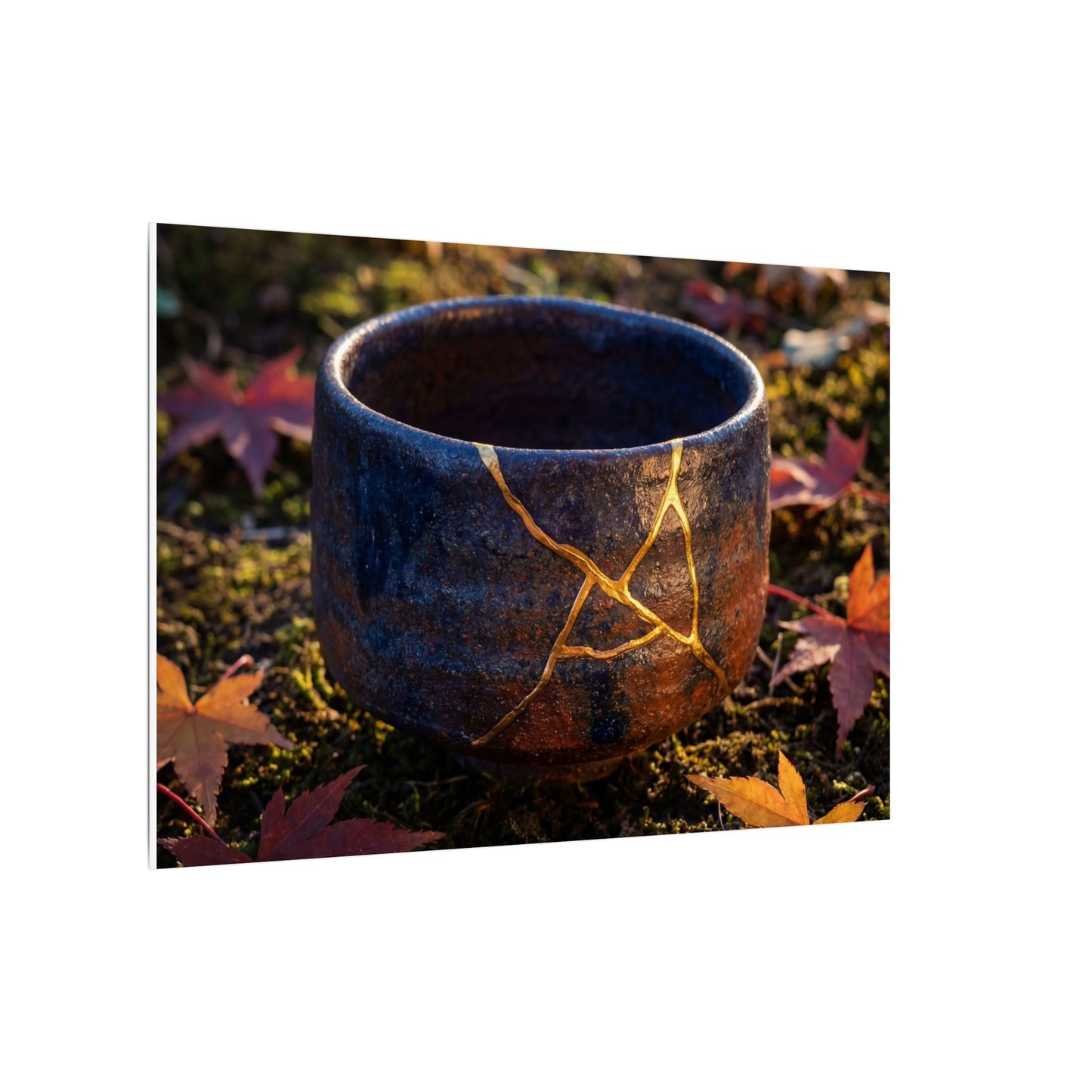 Kanso Moonlit Garden Canvas Art - Kintsugi Gold Repair