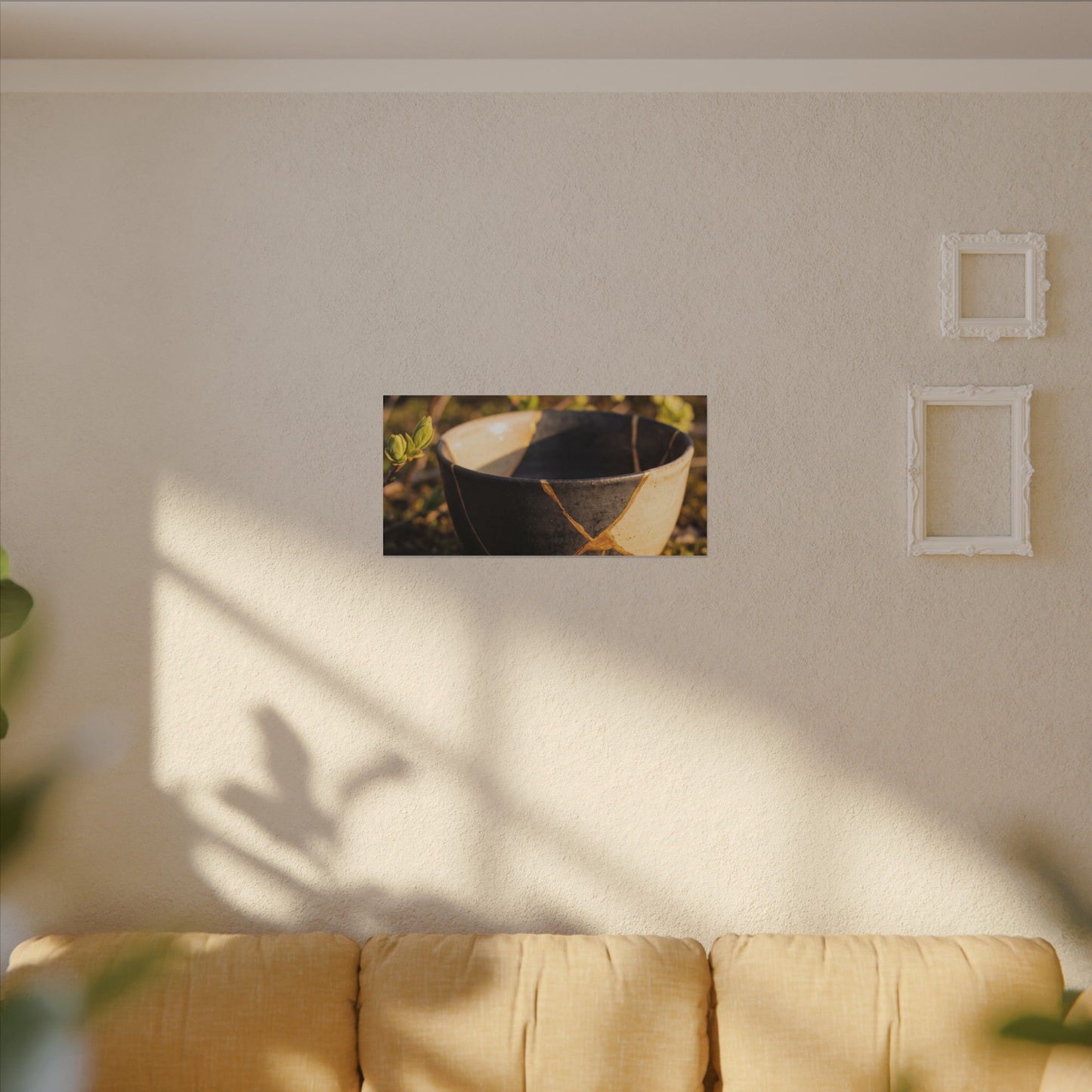 Seijaku Broken Pottery Canvas Art - Kintsugi Gold Repair