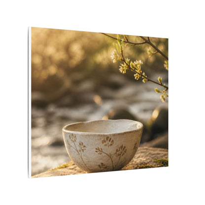 Neutral Ceramic Bowl Canvas Art - Japanese Pattern Japandi