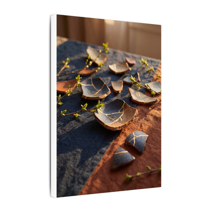 Spring Broken Pottery Gold Vein Canvas Art | Philosophical Decor