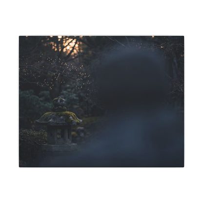 Spring Stone Lantern Moody Minimal Canvas Art | Bold Decor