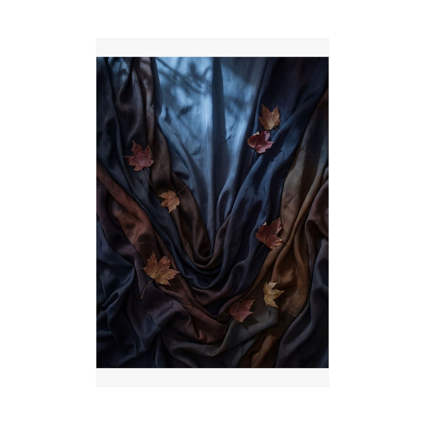 Kanso Silk Drape Wall Art Print - Dark Japandi Moody Minimal