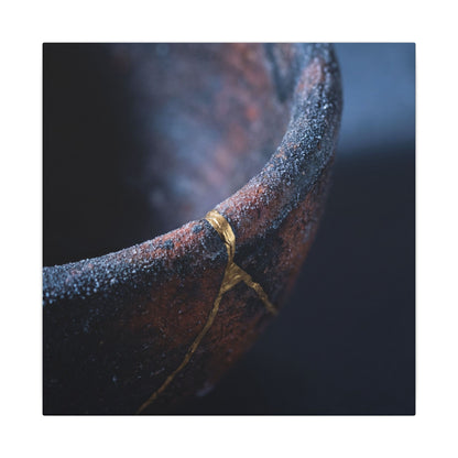 Artful Ceramic Bowl Canvas Art - Broken Beauty Kintsugi