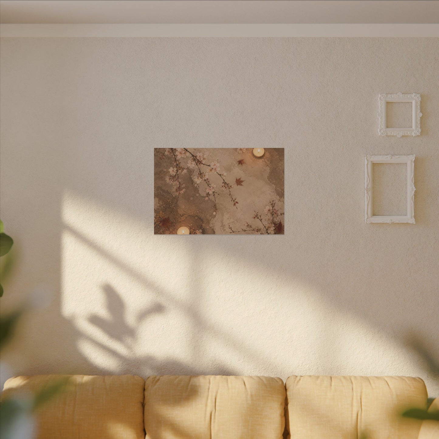 Cherry Blossom Canvas Art | Autumn Japandi Japanese Pattern Art