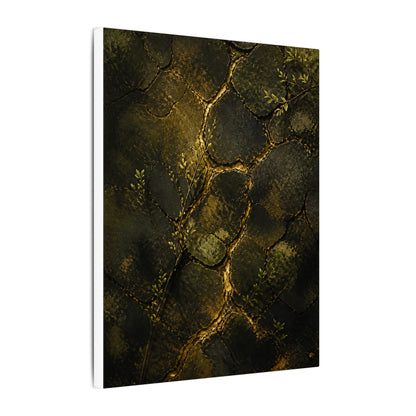 Shibui Cracked Earth Canvas Art - Dark Japandi Dark Texture