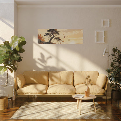 Pine Tree Autumn Canvas Art | Japandi Warm Design