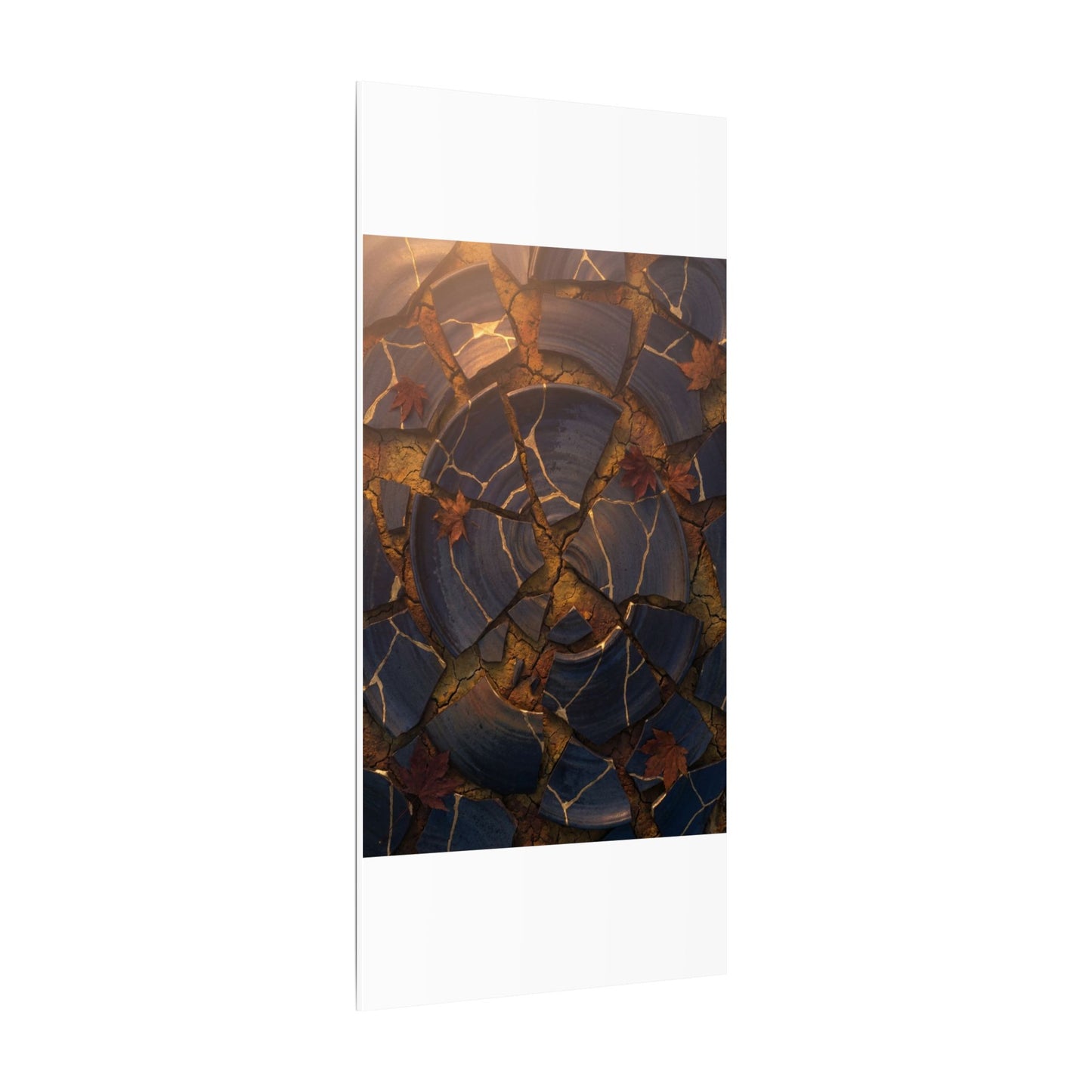 Autumn Cracked Earth Gold Repair Canvas Art | Philosophical Decor