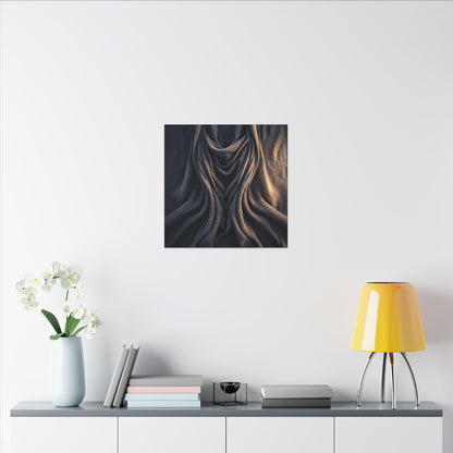 Moody Silk Drape Canvas Art - Shadow Zen Dark Japandi