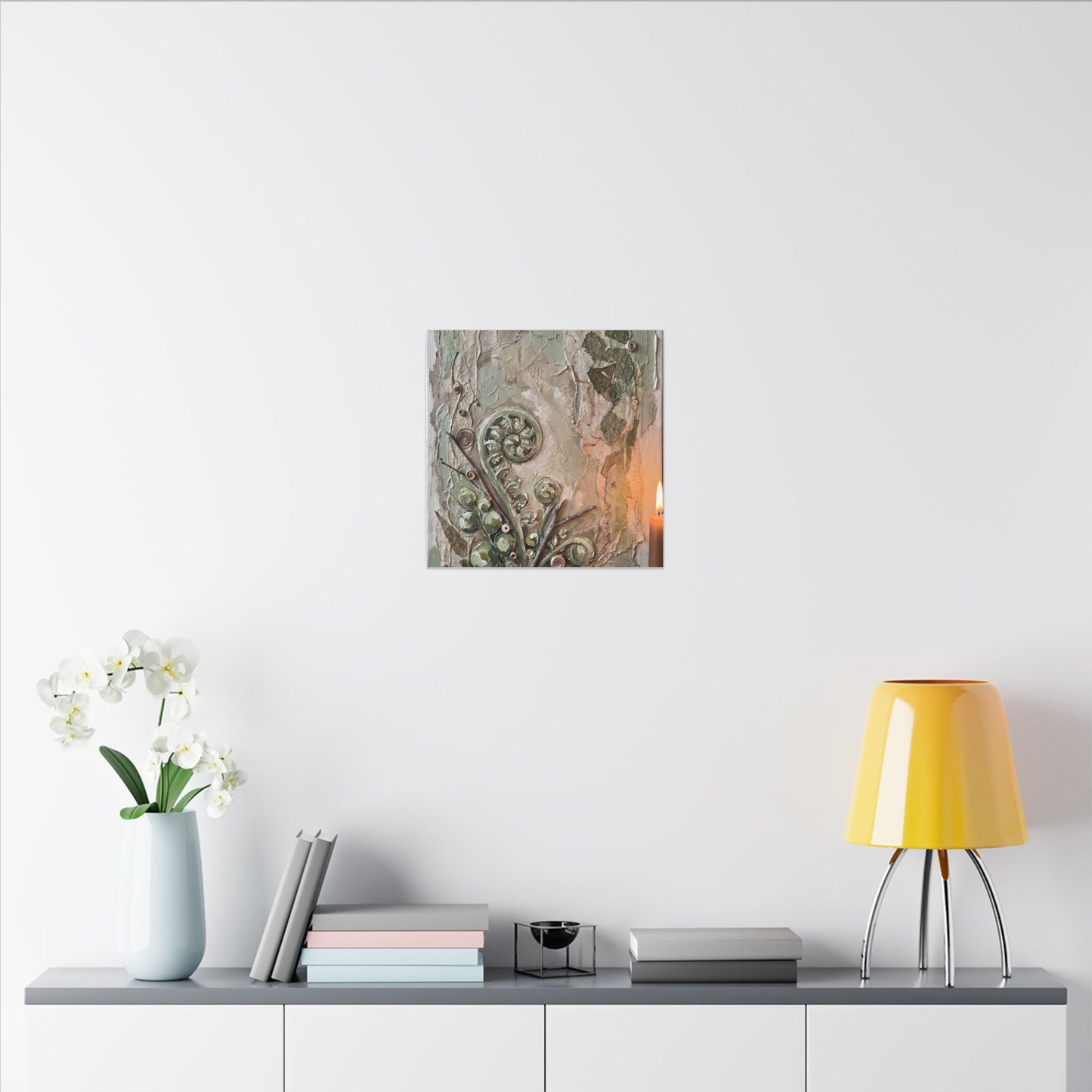 Datsuzoku Fern Unfurling Canvas Art - Japandi Texture