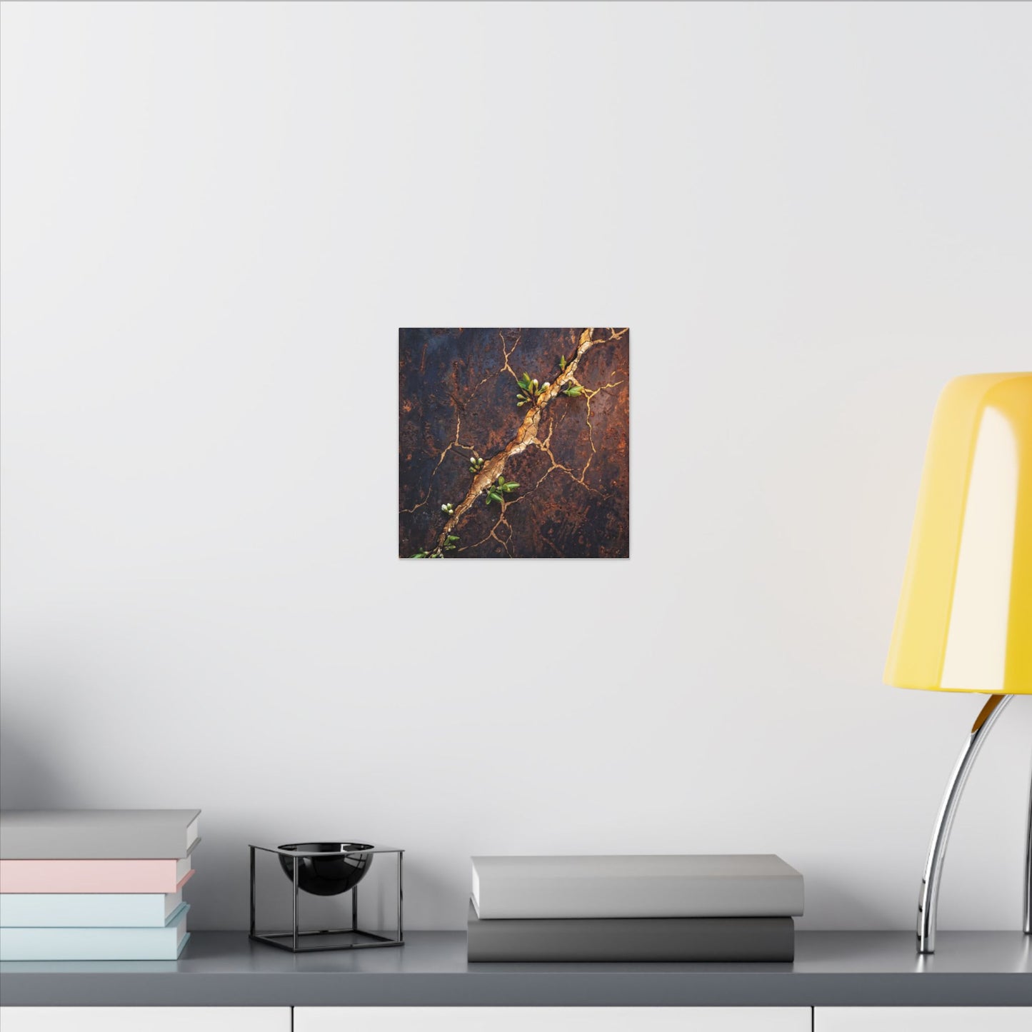Rust Patina Spring Canvas Art | Kintsugi Resilient Design