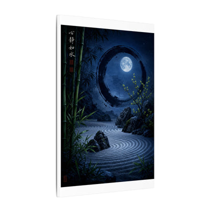 Serene Rock Garden Canvas Art - Enso Zen