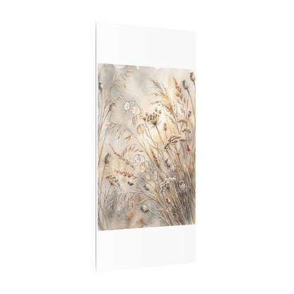 Winter Dried Flowers Watercolor Canvas Art | Warm Decor