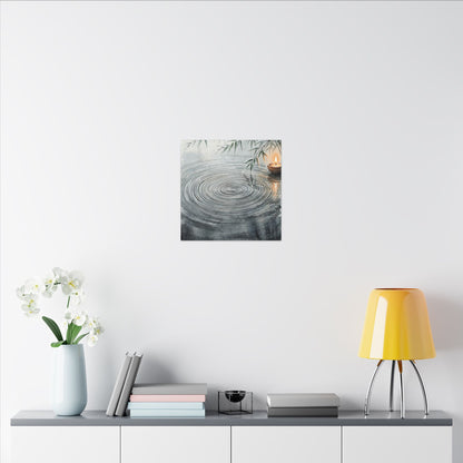 Water Ripple Sumi E Canvas Art | Calm Zen Art