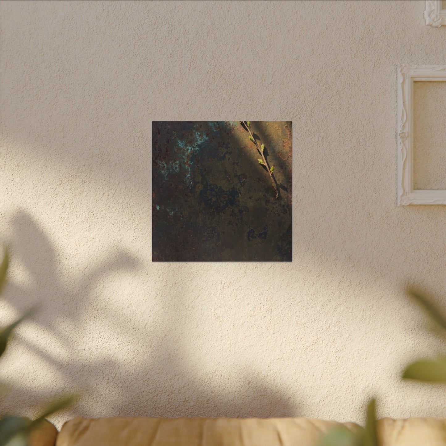 Golden Hour Rust Patina Canvas Art - Dark Japandi Ma