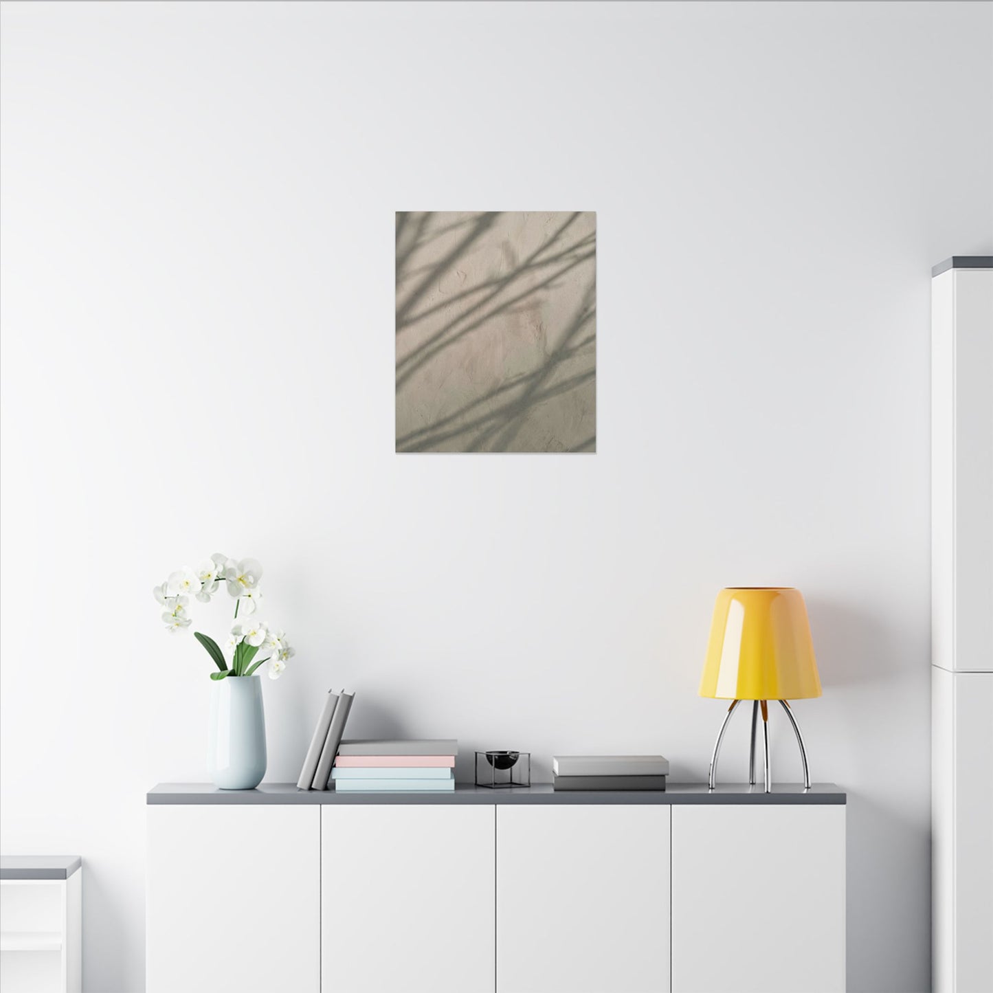 Shadow Play Japanese Pattern Canvas Art | Warm Japandi Art