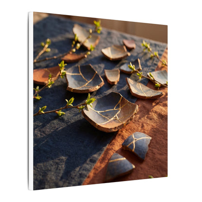 Spring Broken Pottery Gold Vein Canvas Art | Philosophical Decor
