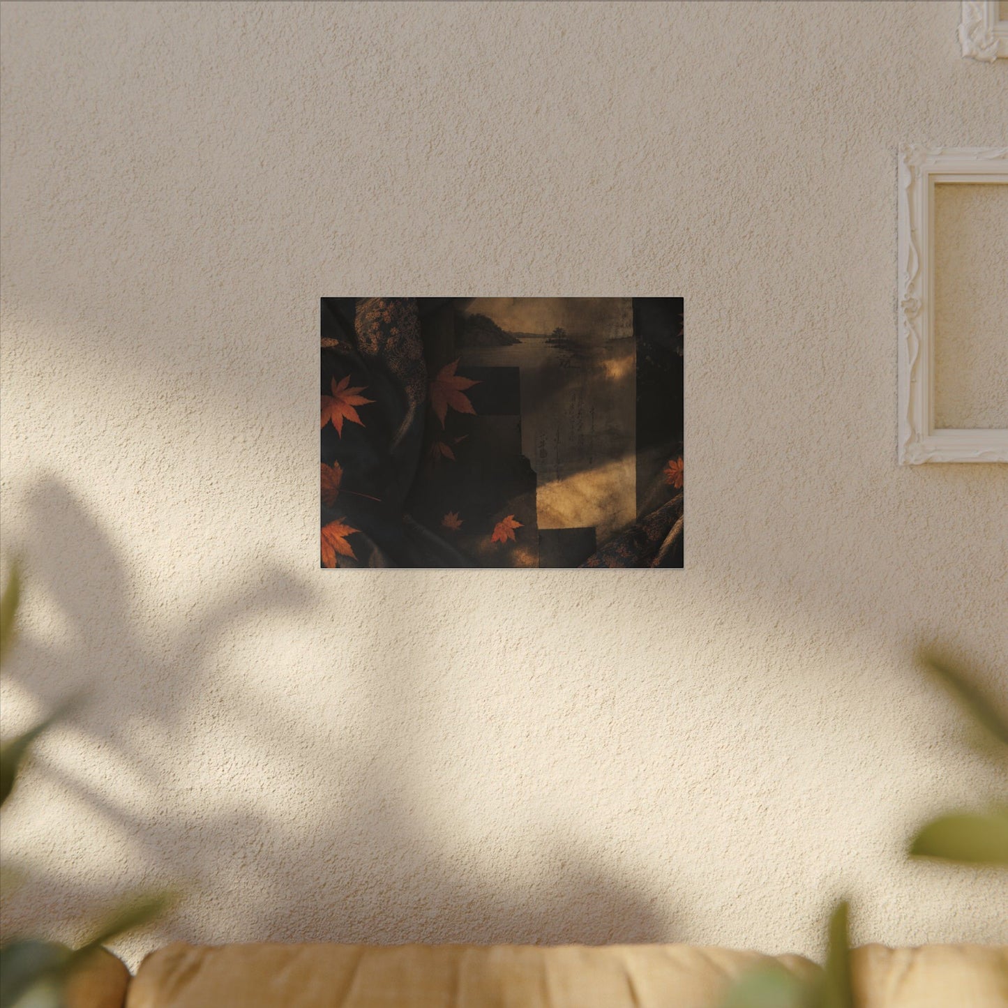 Autumn Silk Drape Shadow Zen Canvas Art | Bold Decor