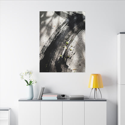 Ink Brushstroke Canvas Art | Spring Dark Japandi Moody Minimal Art