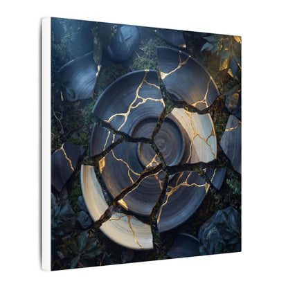 Resilient Broken Pottery Canvas Art - Gold Vein Kintsugi