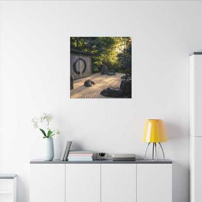 Rock Garden Enso Canvas Art | Tranquil Zen Art