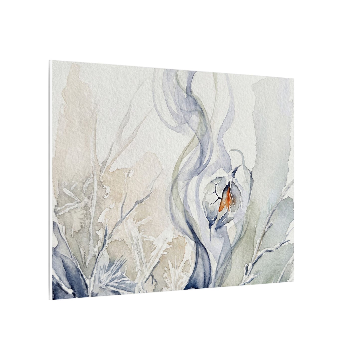 Earthy Incense Smoke Canvas Art - Watercolor Japandi