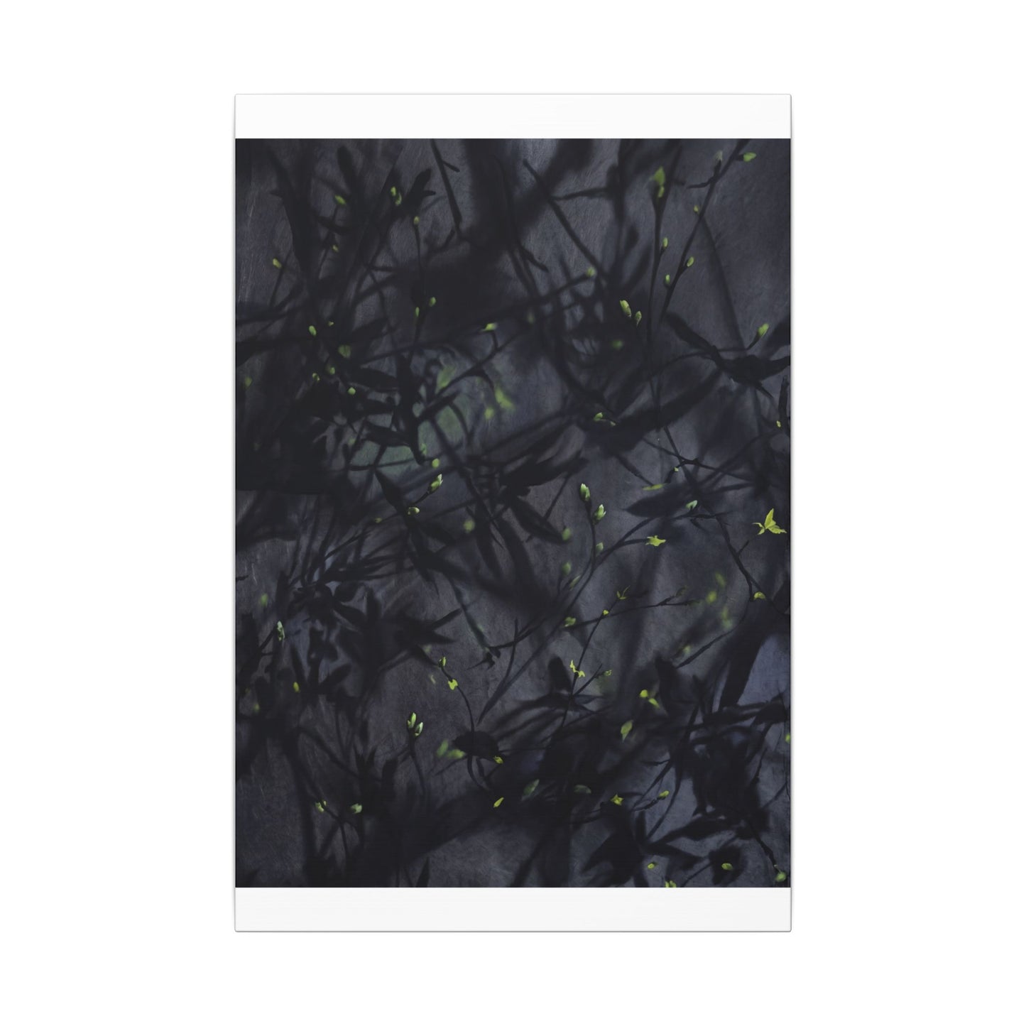Shadow Play Spring Canvas Art | Dark Japandi Atmospheric Design