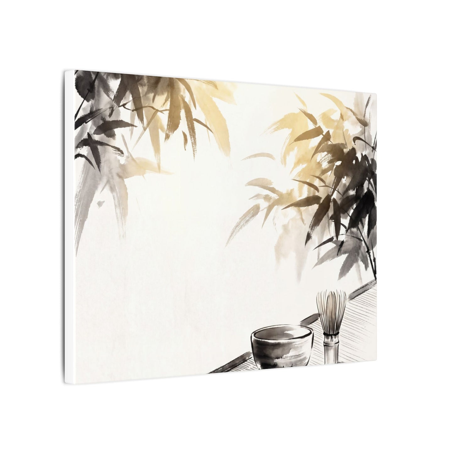 Tea Ceremony Sumi E Canvas Art | Serene Zen Art