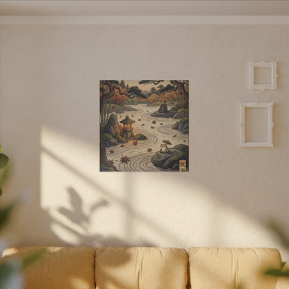 Rock Garden Autumn Canvas Art | Zen Serene Design