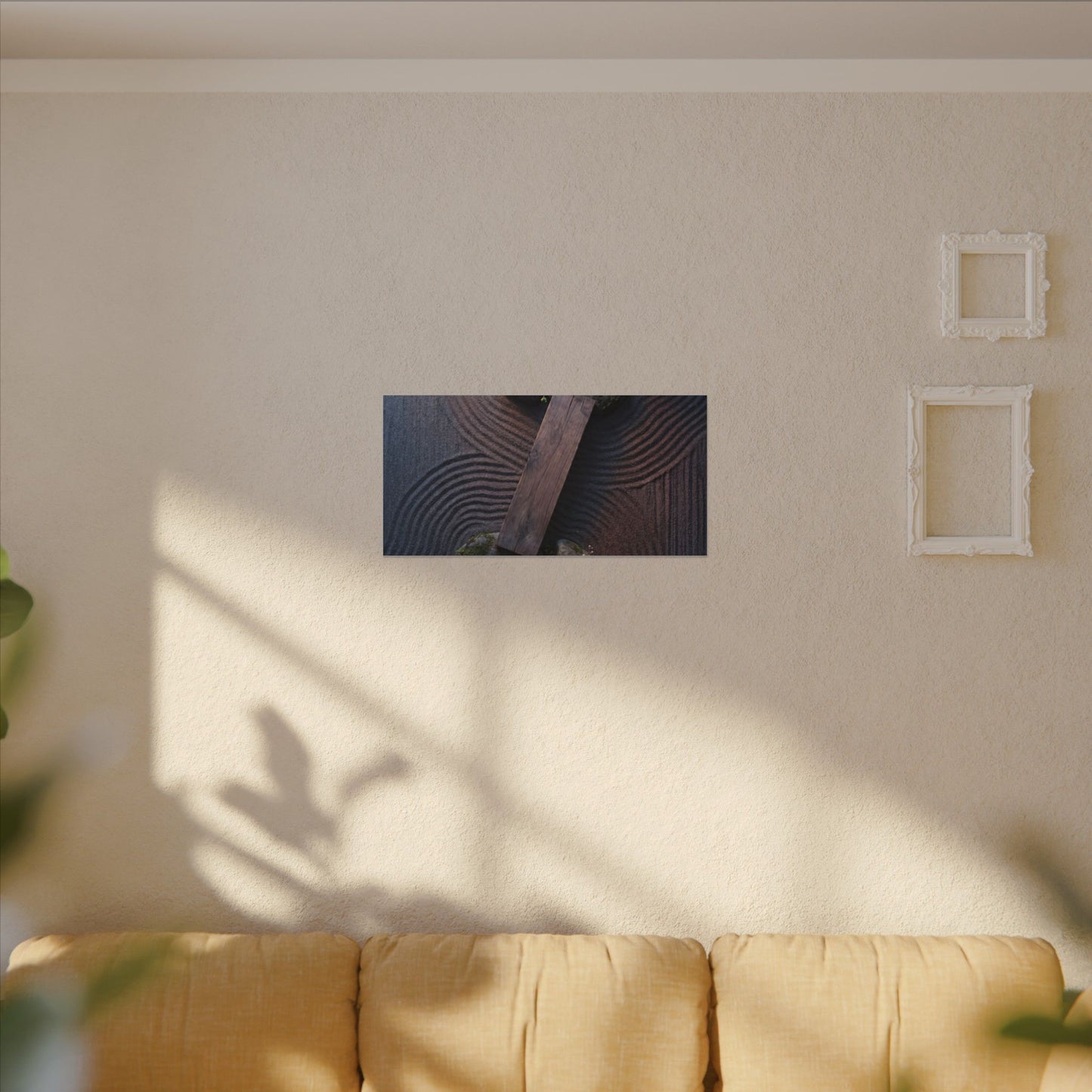 Spring Rock Garden Moody Minimal Canvas Art | Atmospheric Decor