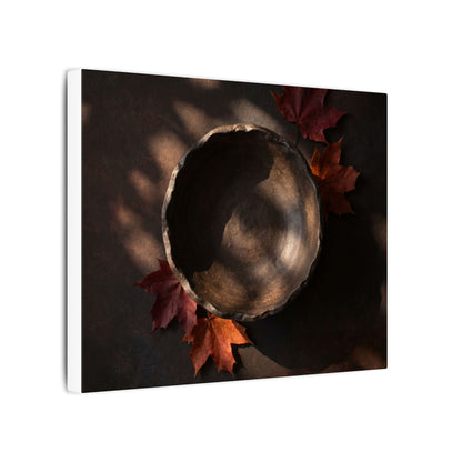 Ceramic Bowl Canvas Art | Autumn Dark Japandi Dark Texture Art