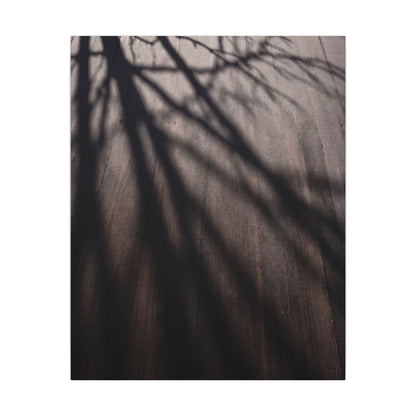 Dark Japandi Shadow Play in Dawn | Moody Minimal Canvas Art