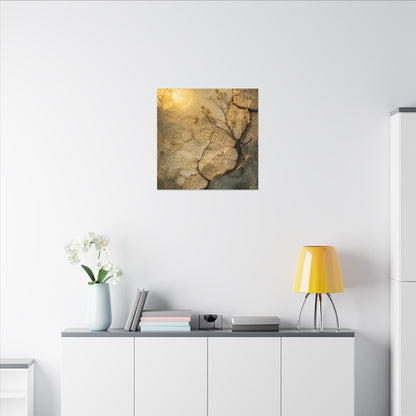 Cracked Earth Spring Canvas Art | Japandi Warm Design